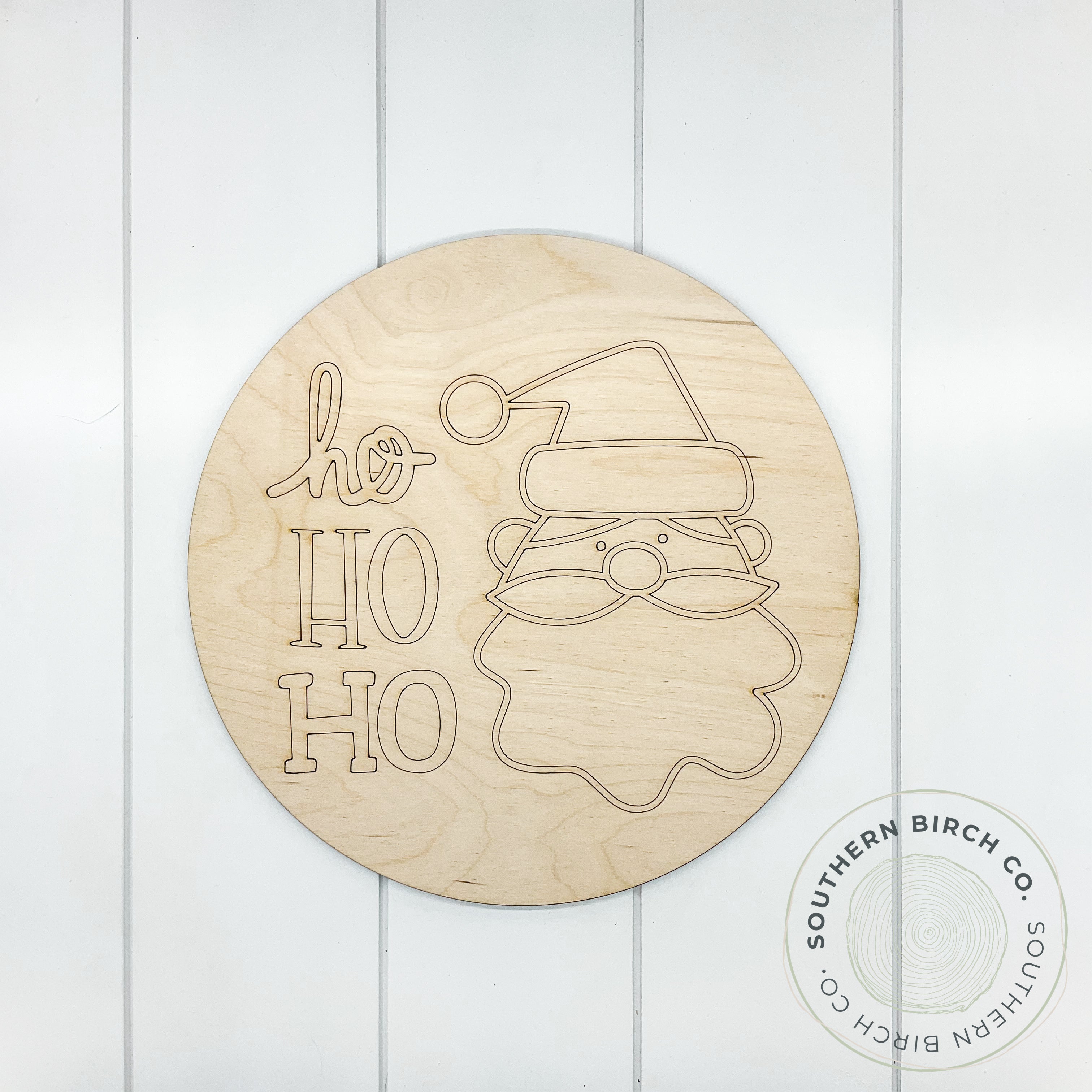 Santa Head Etched Round Blank