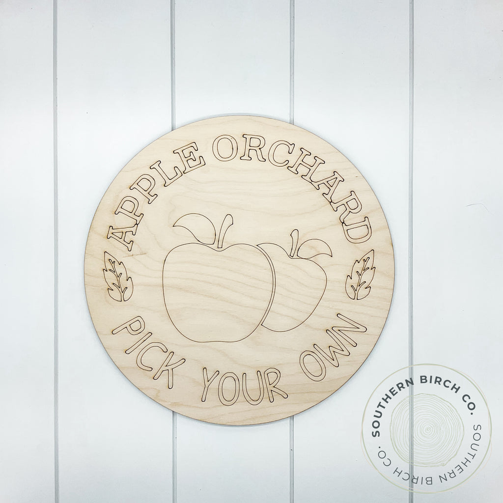 Apple Orchard Etched Round Blank