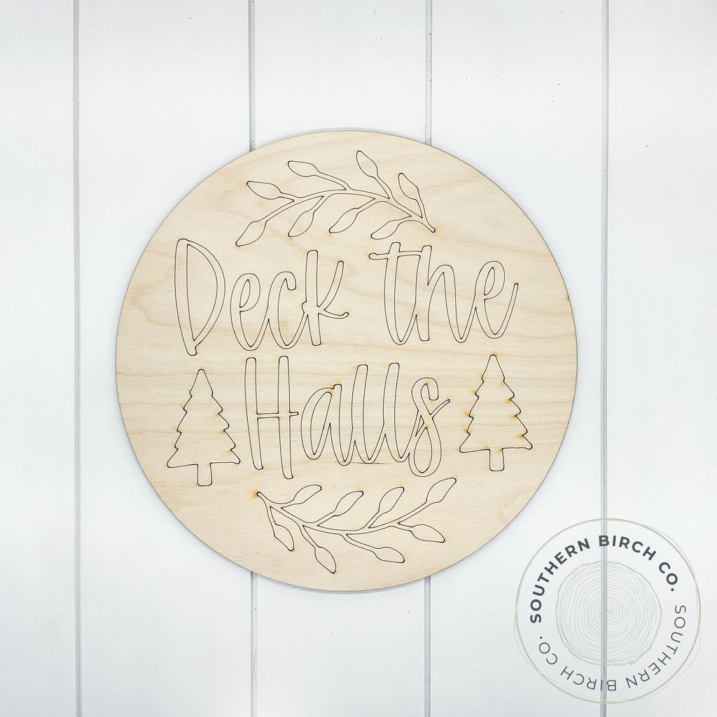 Deck The Halls Etched Round Blank