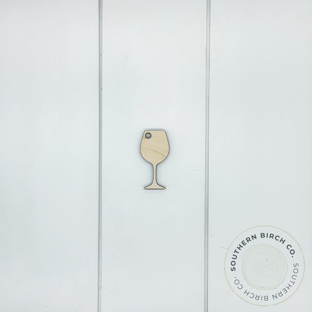 2.5" Wine Glass Key Ring Blank