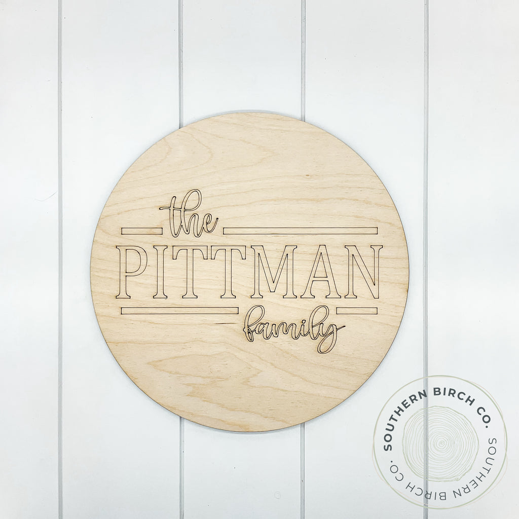 Personalized Name Sign Blank (Family Name)
