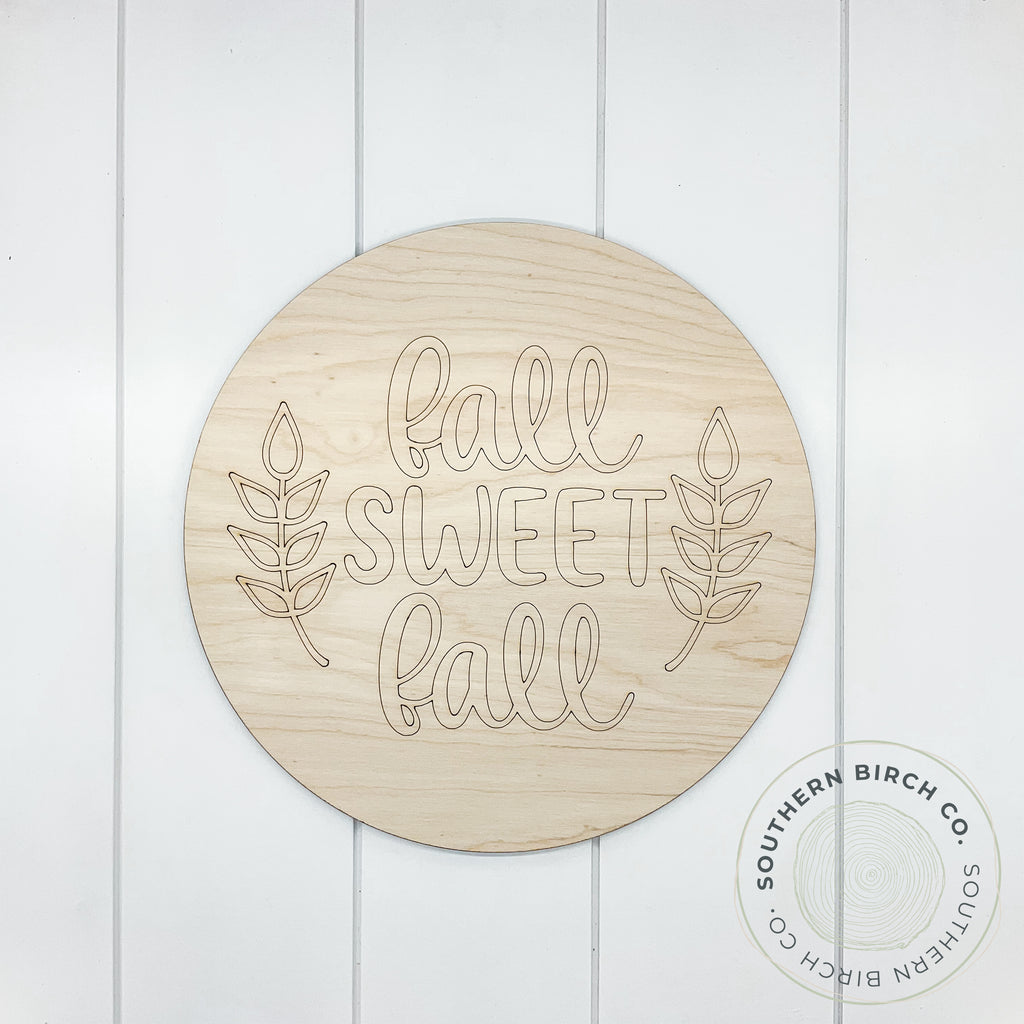 Fall Sweet Fall Etched Round Blank