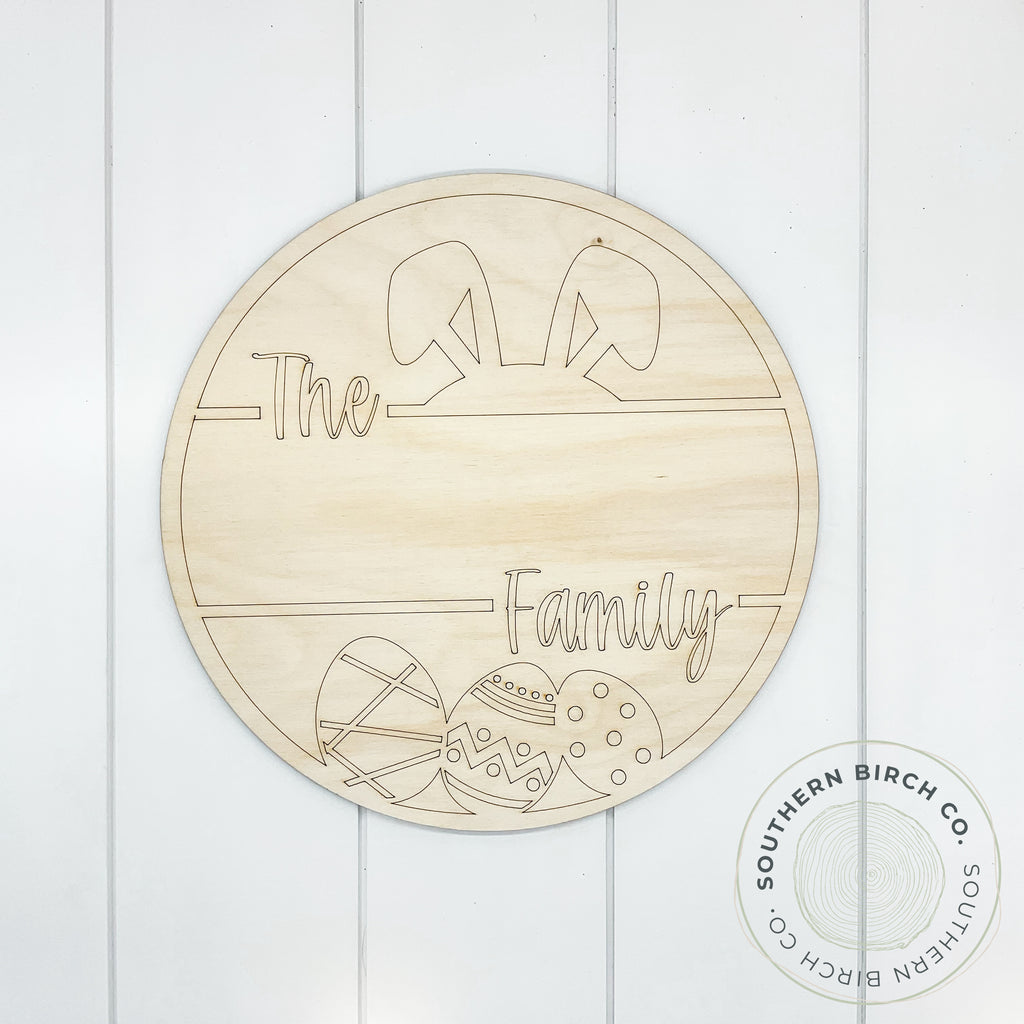 Family Name Etched Round Blank (Easter)