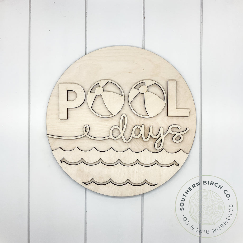 Pool Days 3D Round Blank