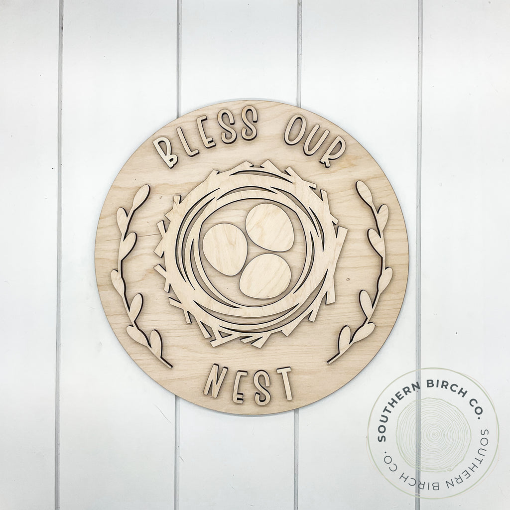 Bless Our Nest 3D Round Blank