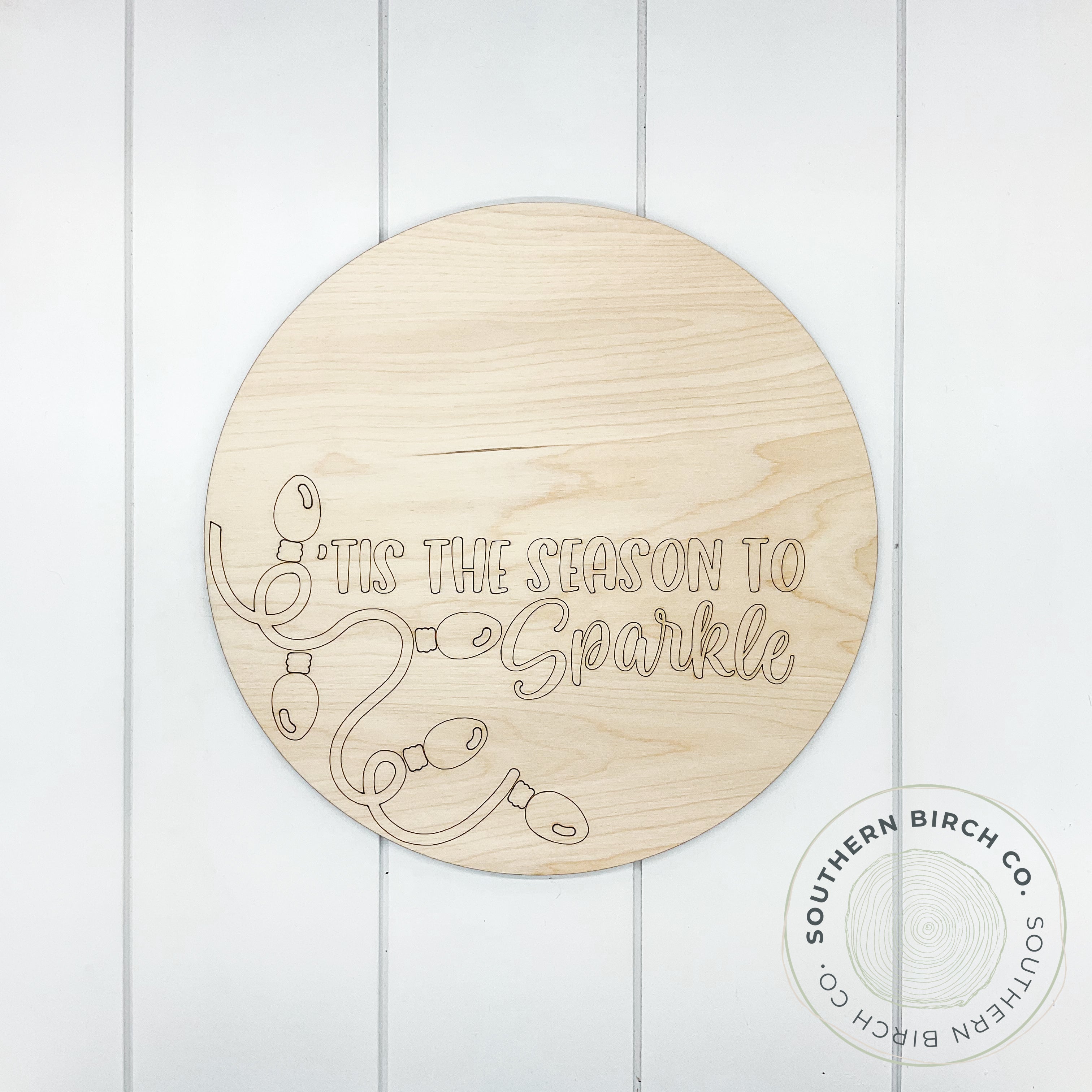 Tis The Season To Sparkle Etched Round Blank