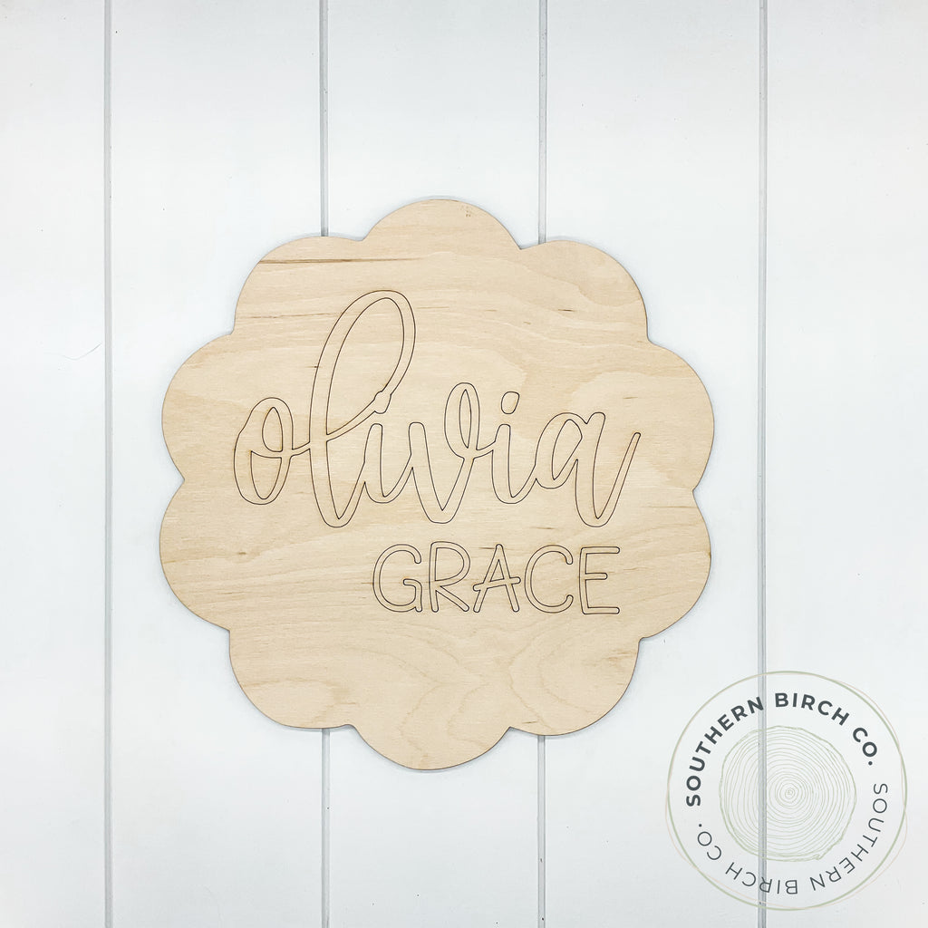 Personalized Name Sign Blank (Scallop)