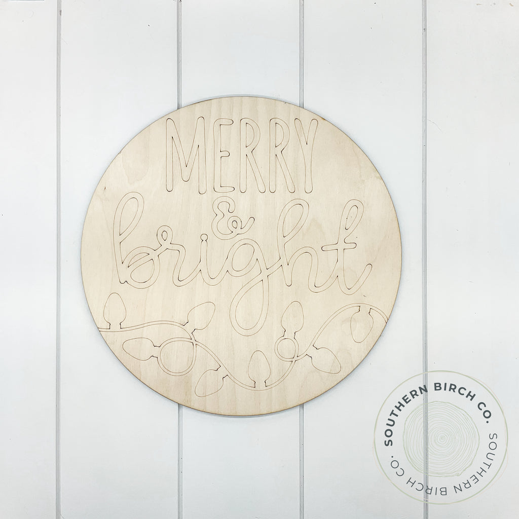 Merry & Bright Etched Round Blank