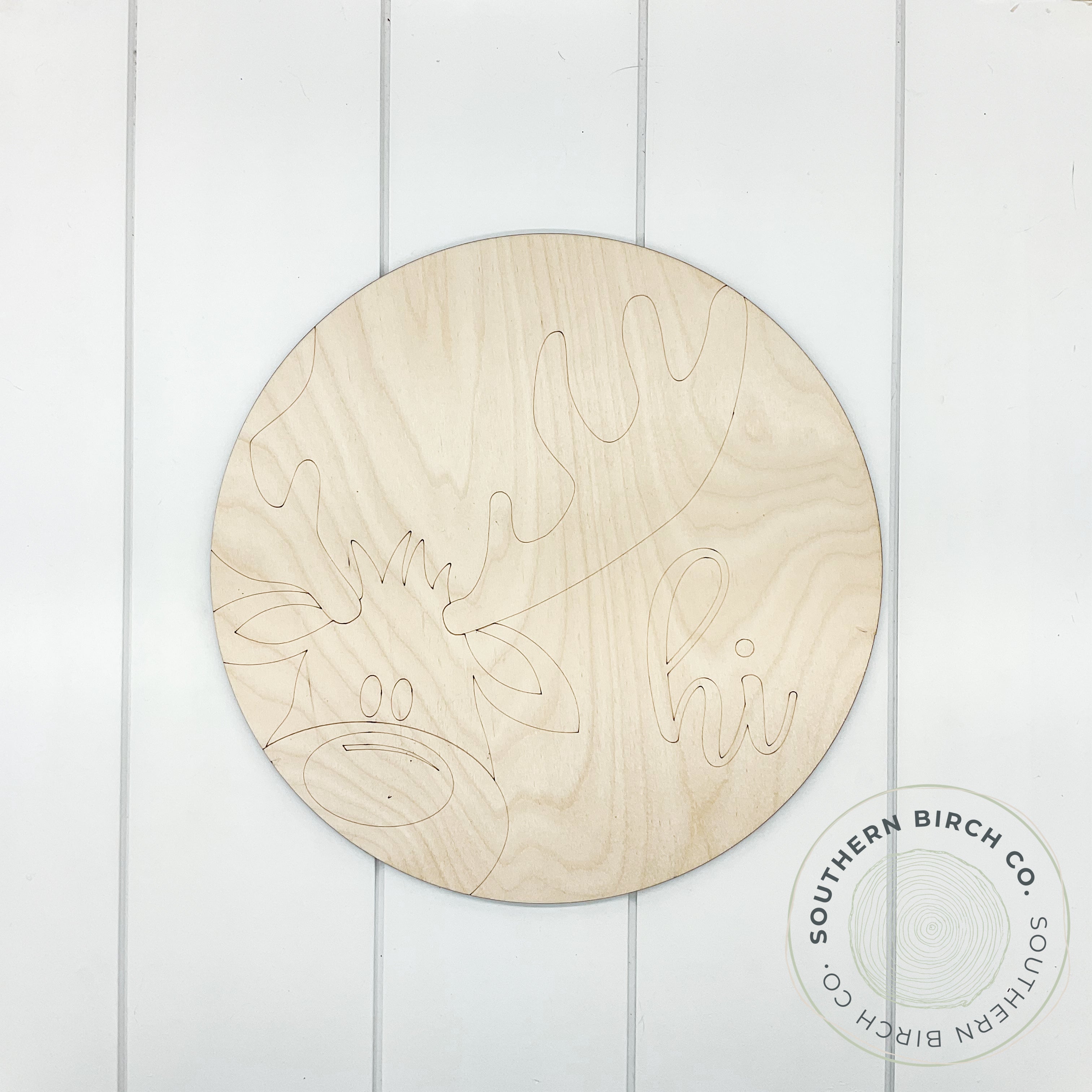 Reindeer Etched Round Blank