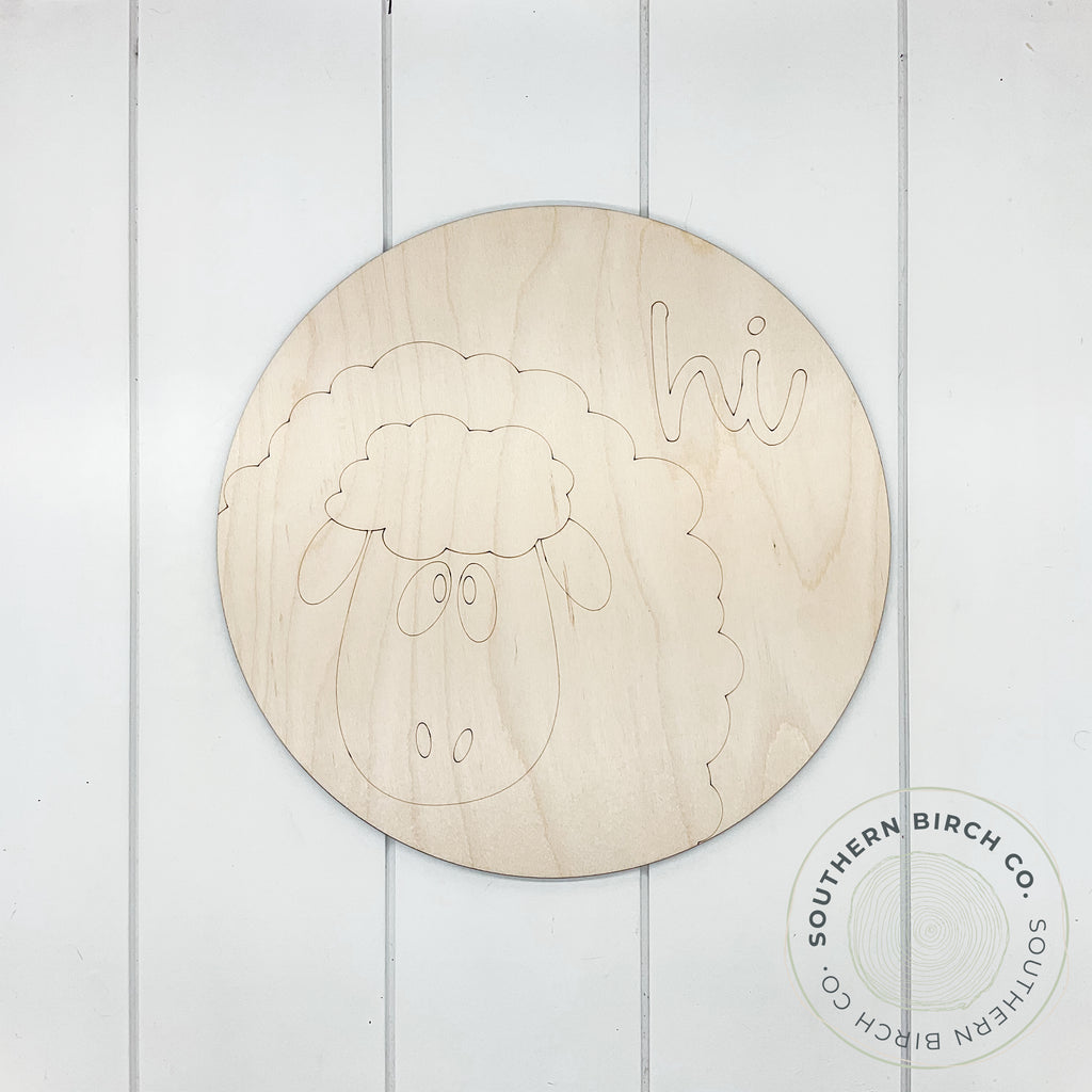 Sheep Etched Round Blank