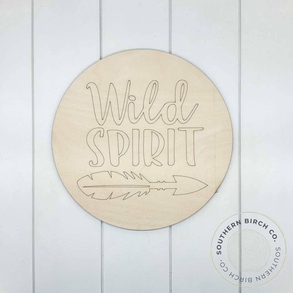 Wild Spirit Etched Round Blank