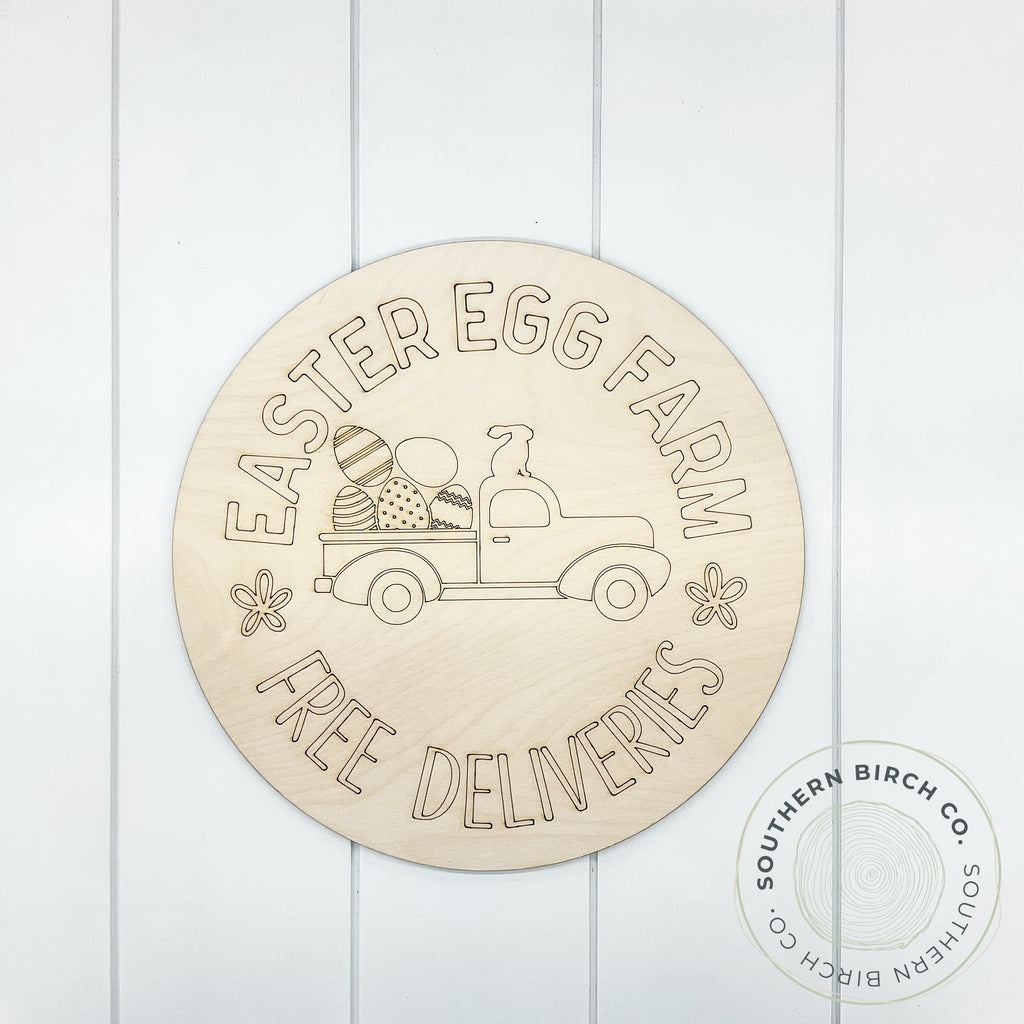 Easter Egg Farm Etched Round Blank