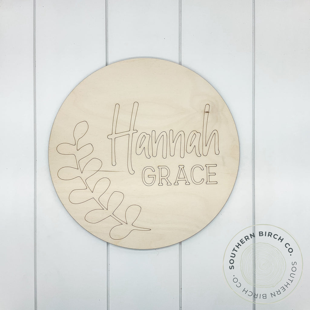 Personalized Name Sign Blank (Laurel)