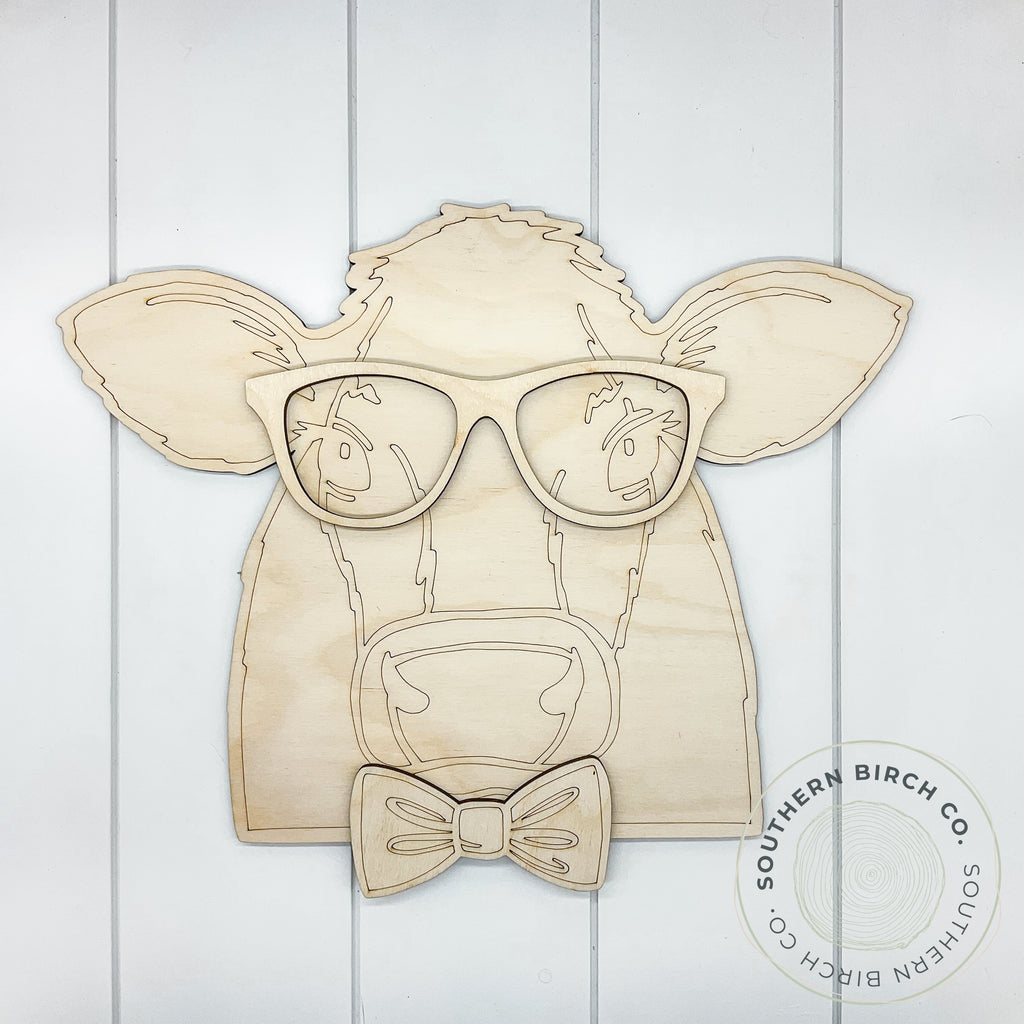 Cow with Glasses Blank