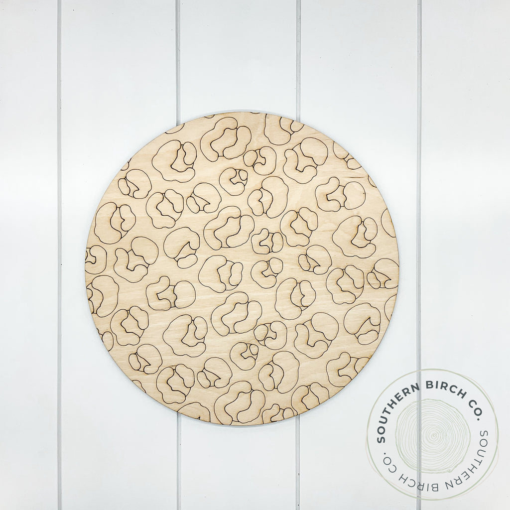 Leopard Print Etched Round Blank