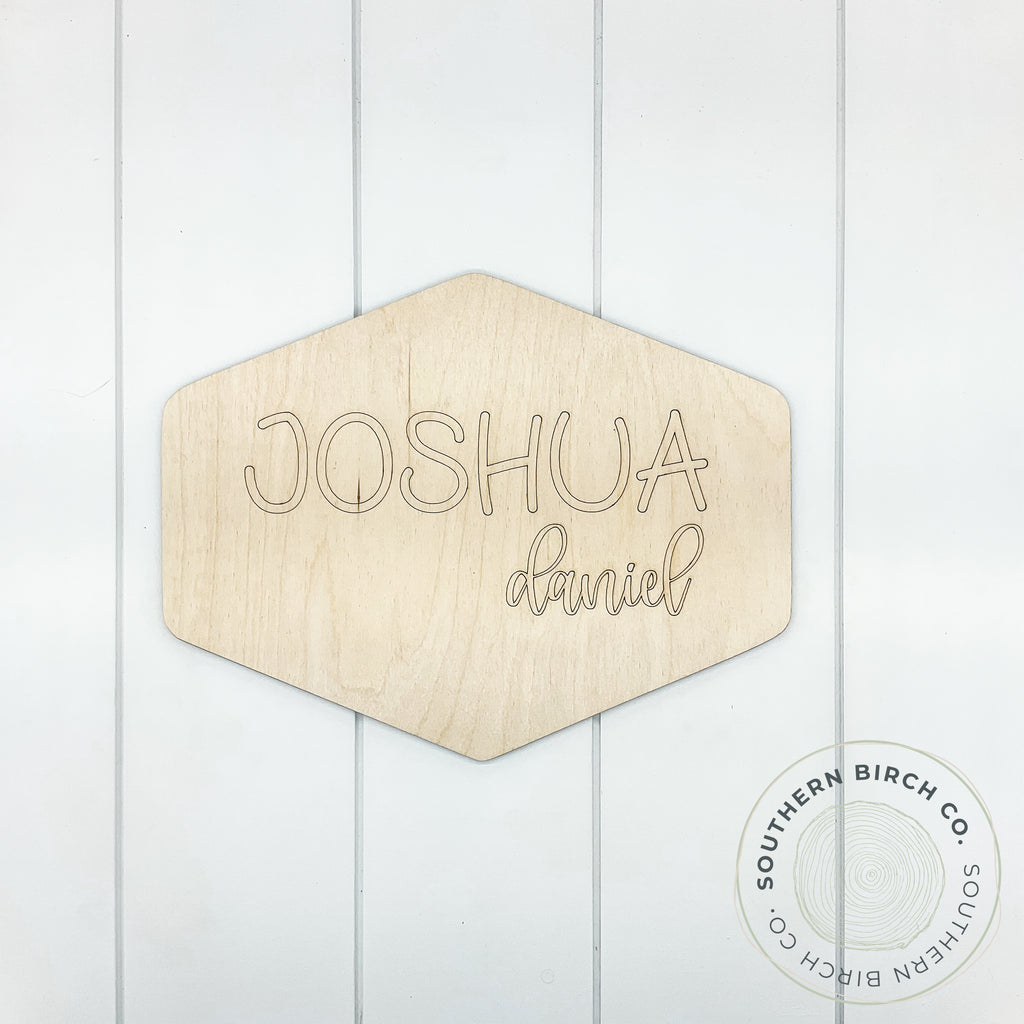 Personalized Name Sign Blank (Rounded Hexagon)