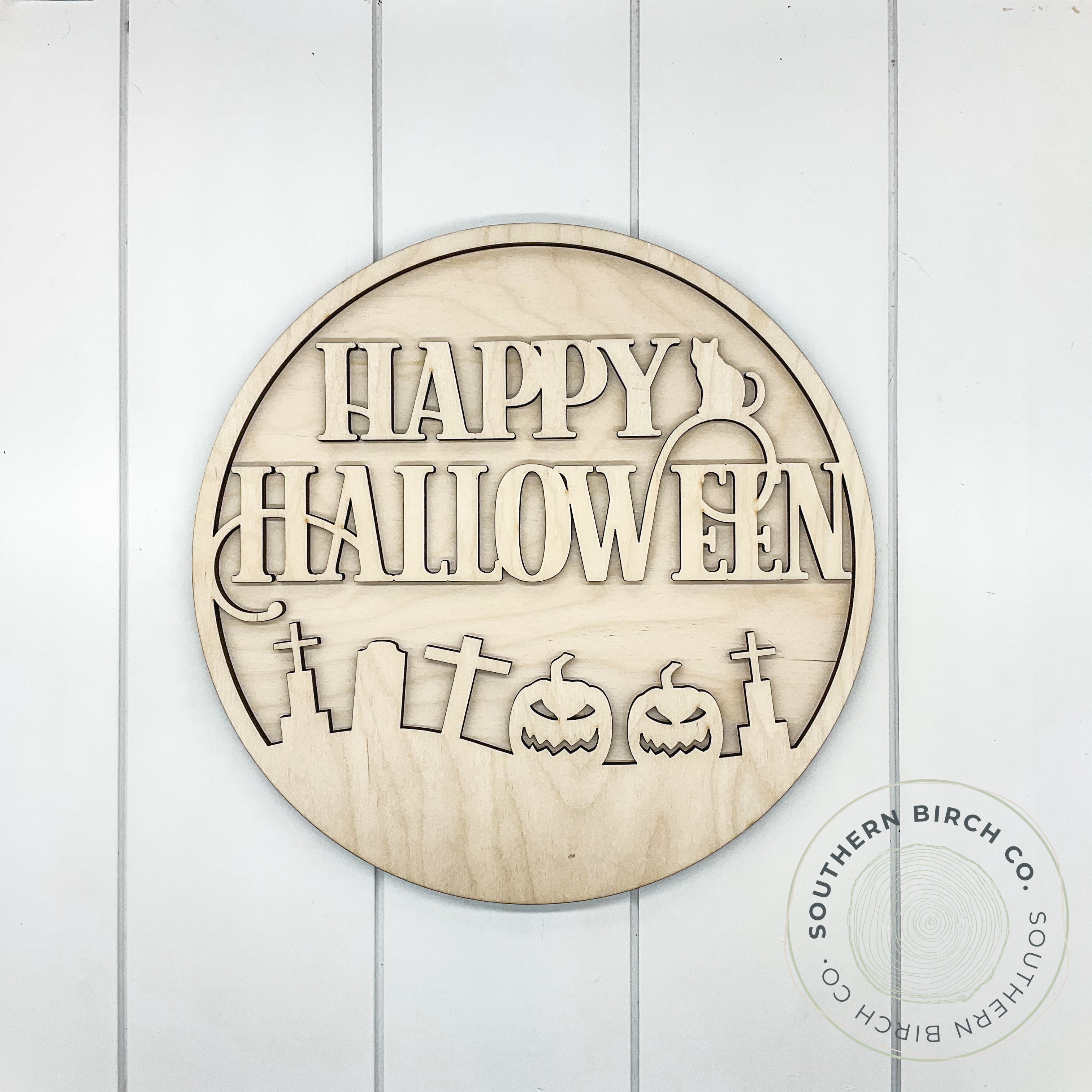 Happy Halloween 3D Round Blank