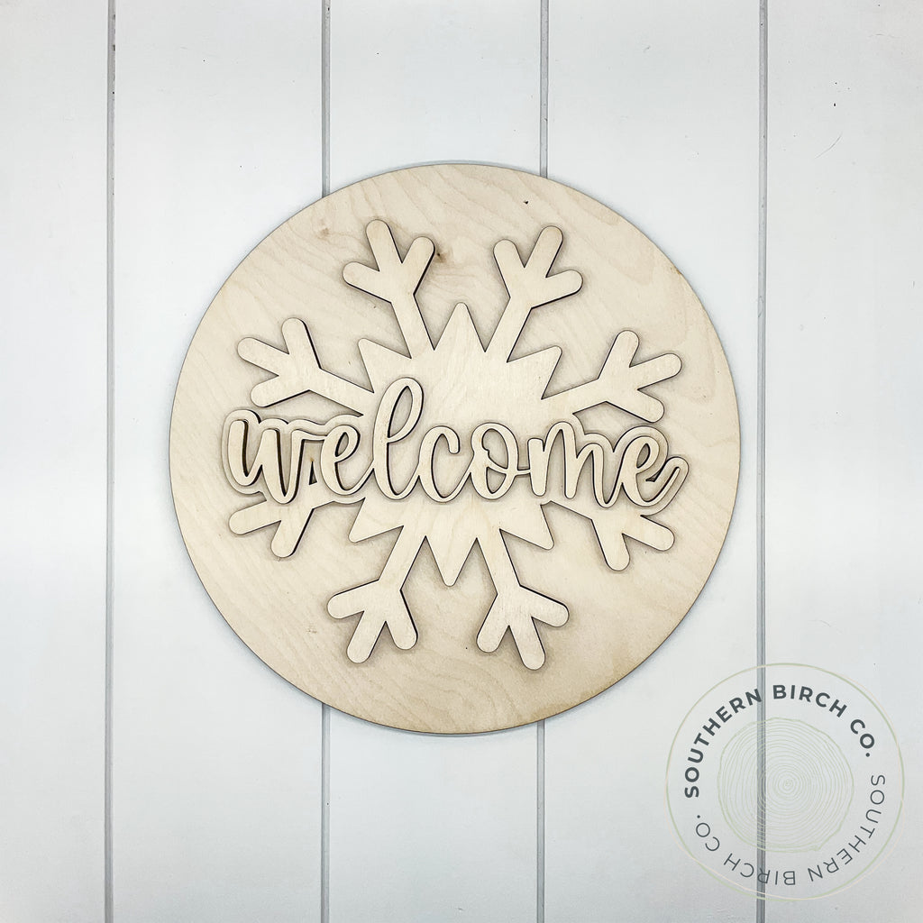 Welcome 3D Round Blank (Snowflake)