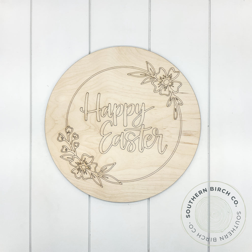 Happy Easter Etched Round Blank