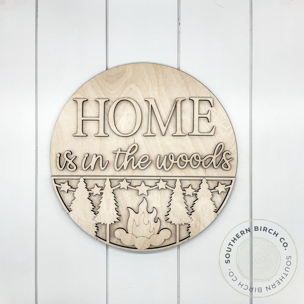Home Is In The Woods 3D Round Blank