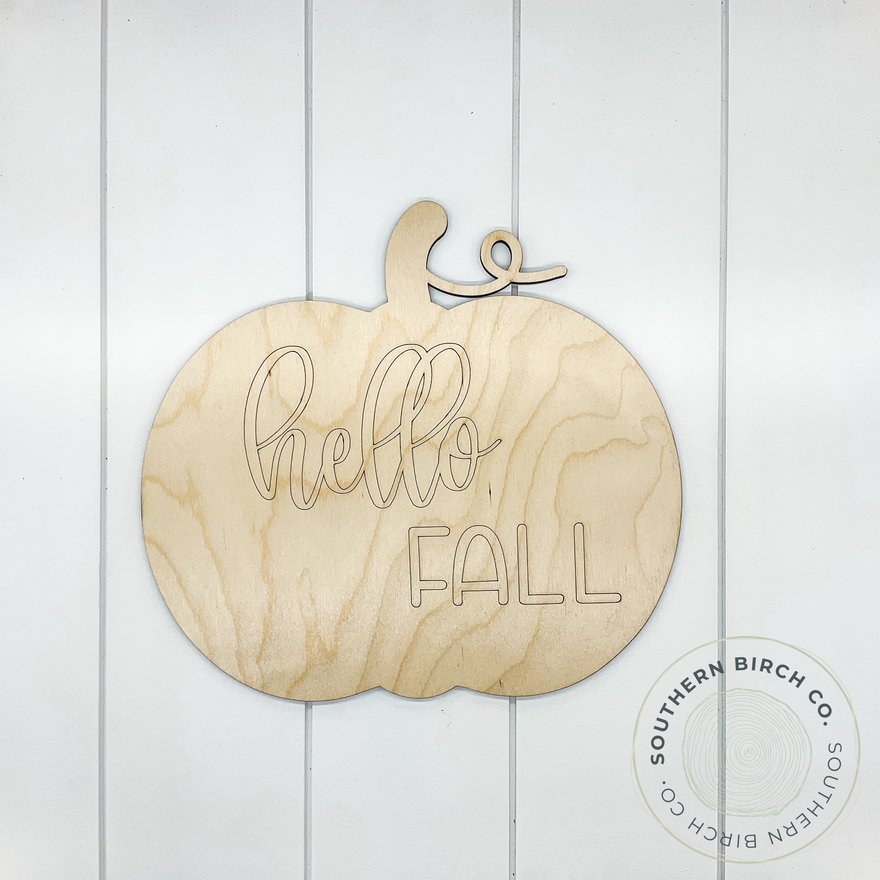 Hello Fall Etched Pumpkin Blank