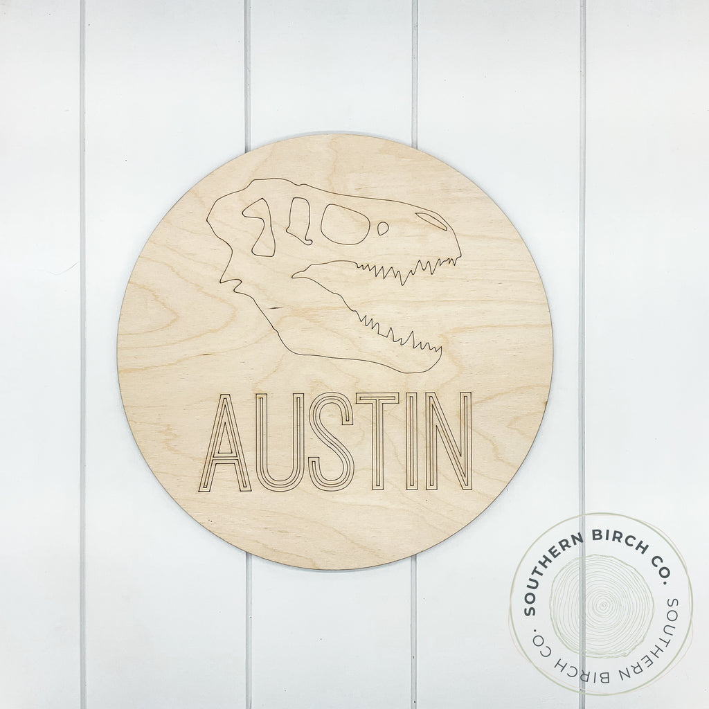 Personalized Name Sign Blank (Dinosaur Head)