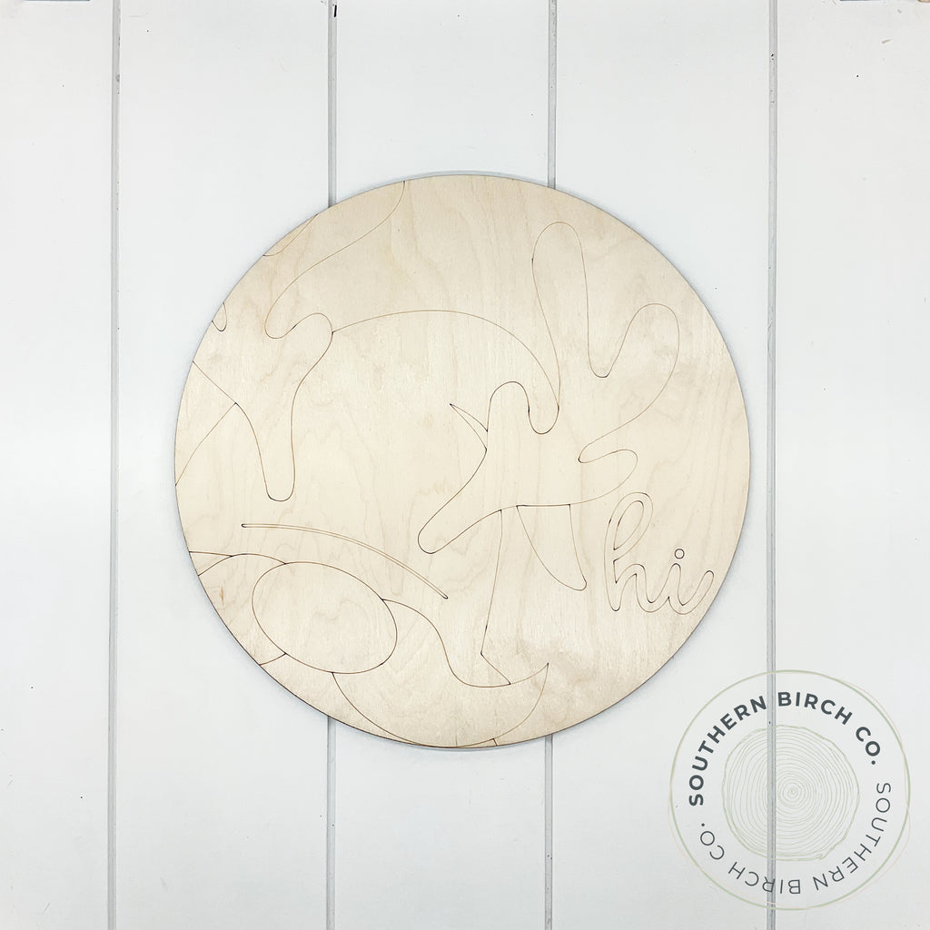 Reindeer Gnome Etched Round Blank