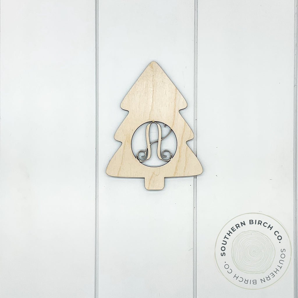Monogram Christmas Tree Blank