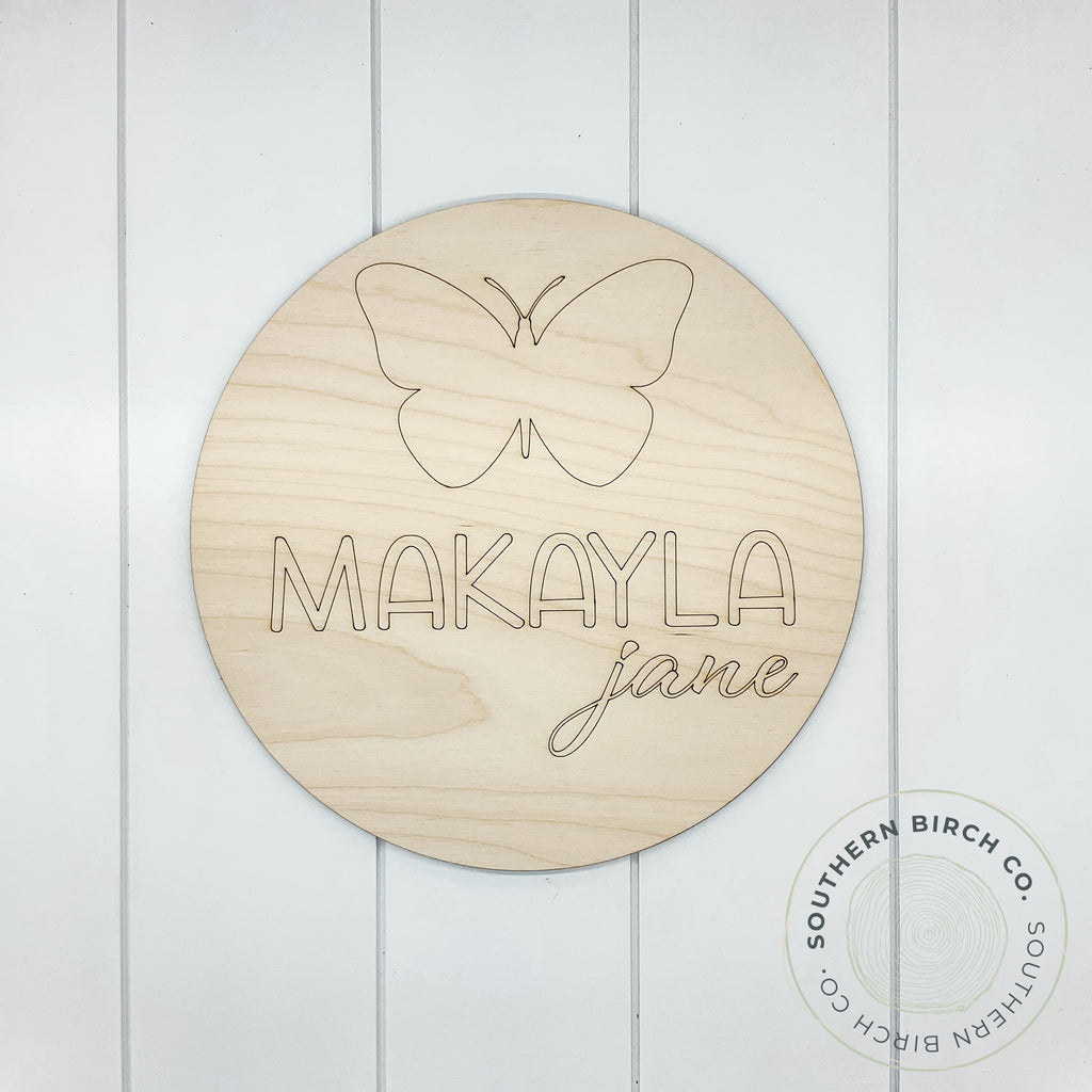 Personalized Name Sign Blank (Butterfly)