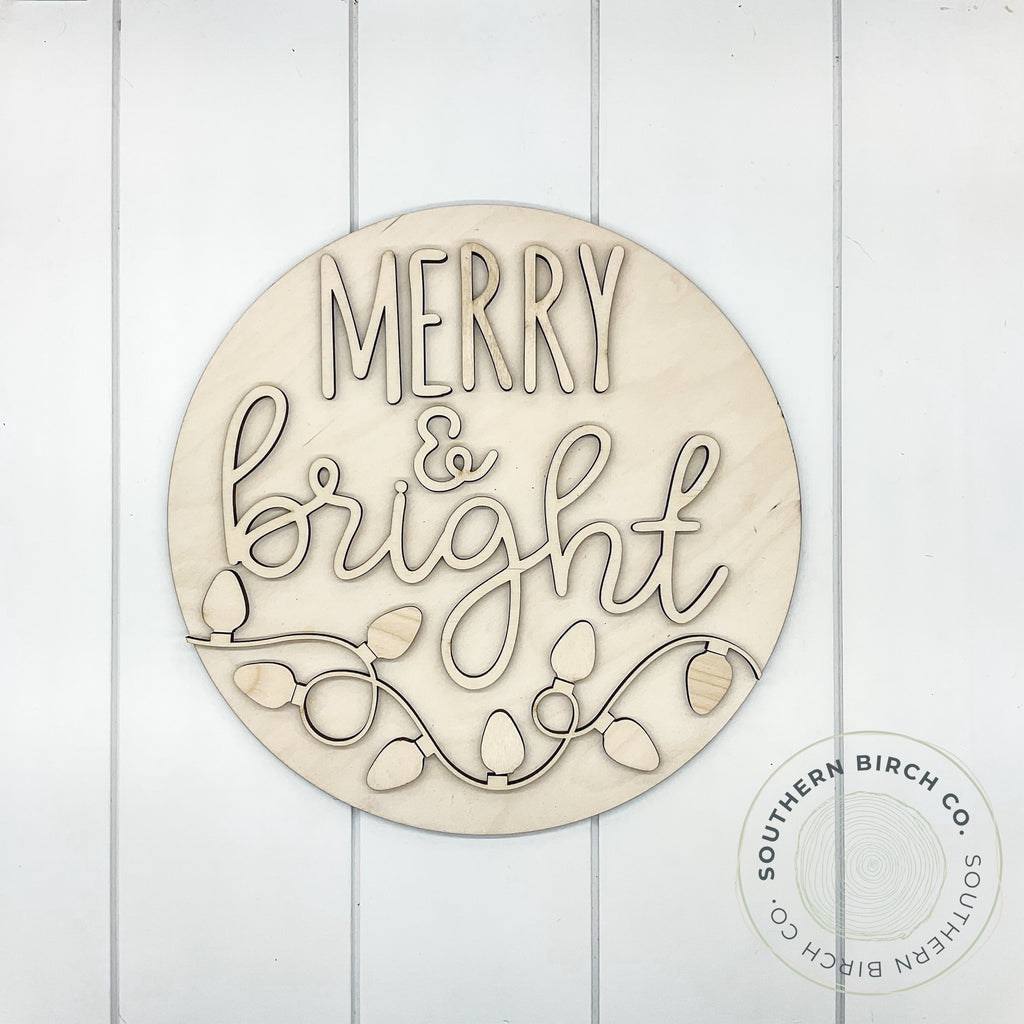 Merry & Bright 3D Round Blank