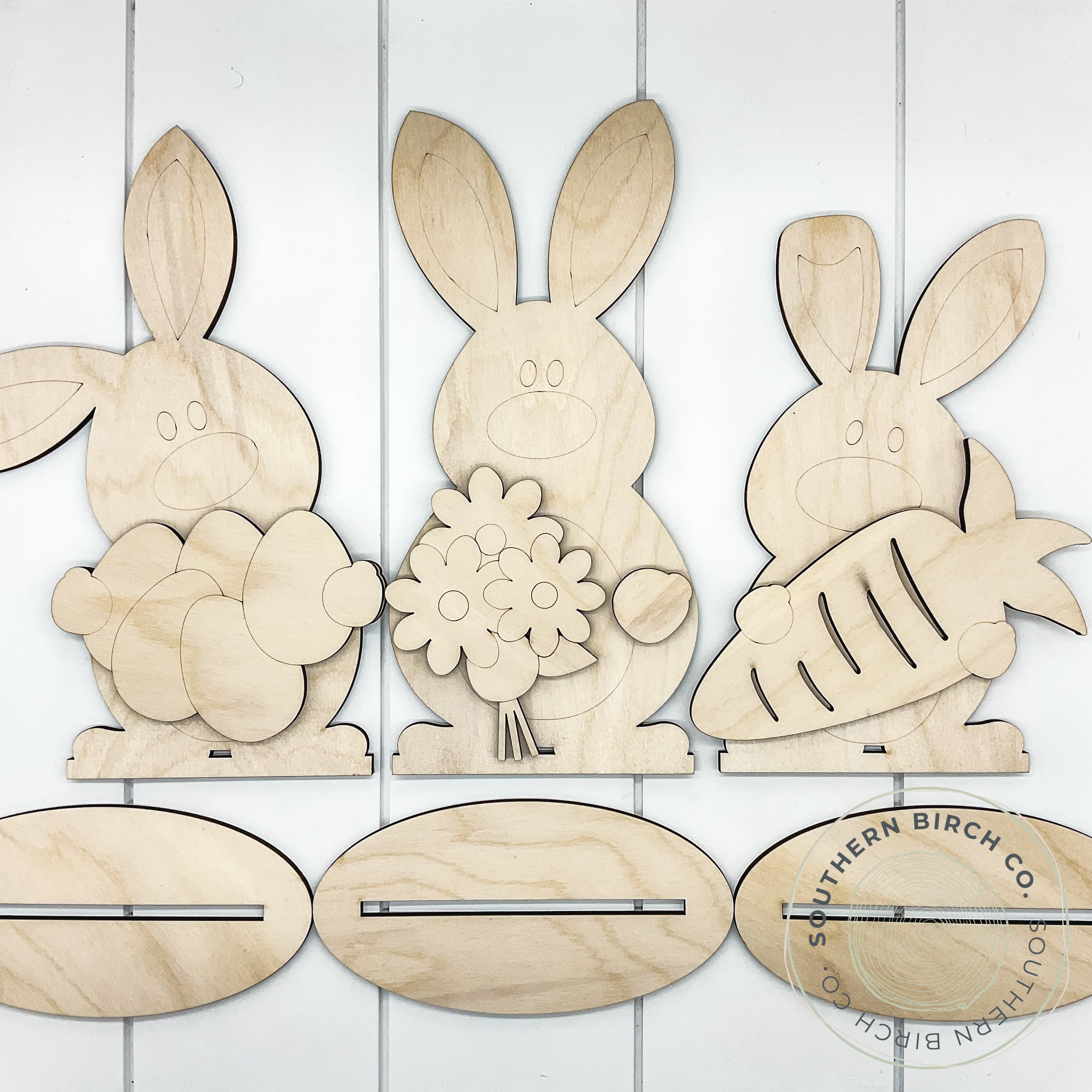 Bunny Trio 3D Shelf Sitter Blank