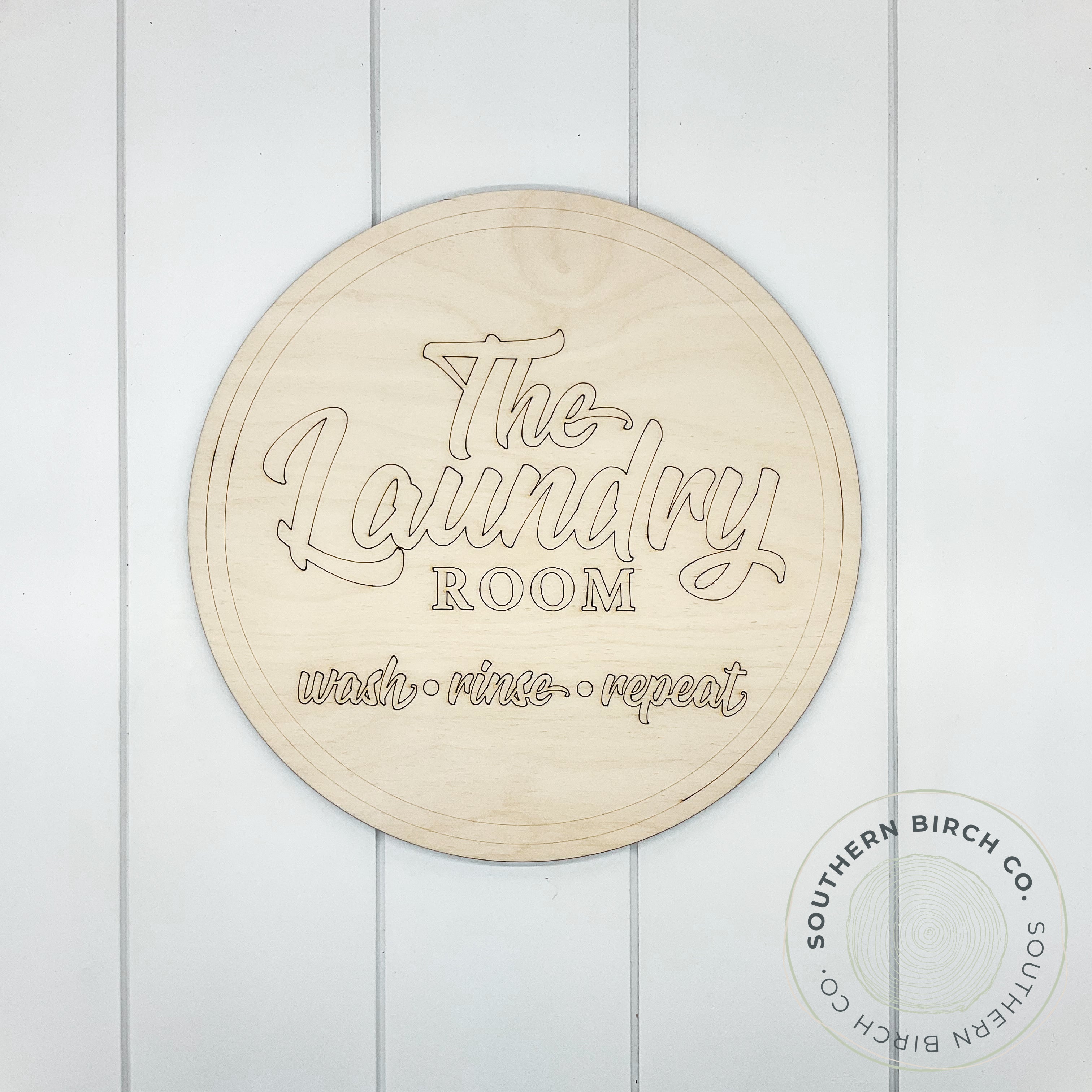 The Laundry Room Etched Round Blank