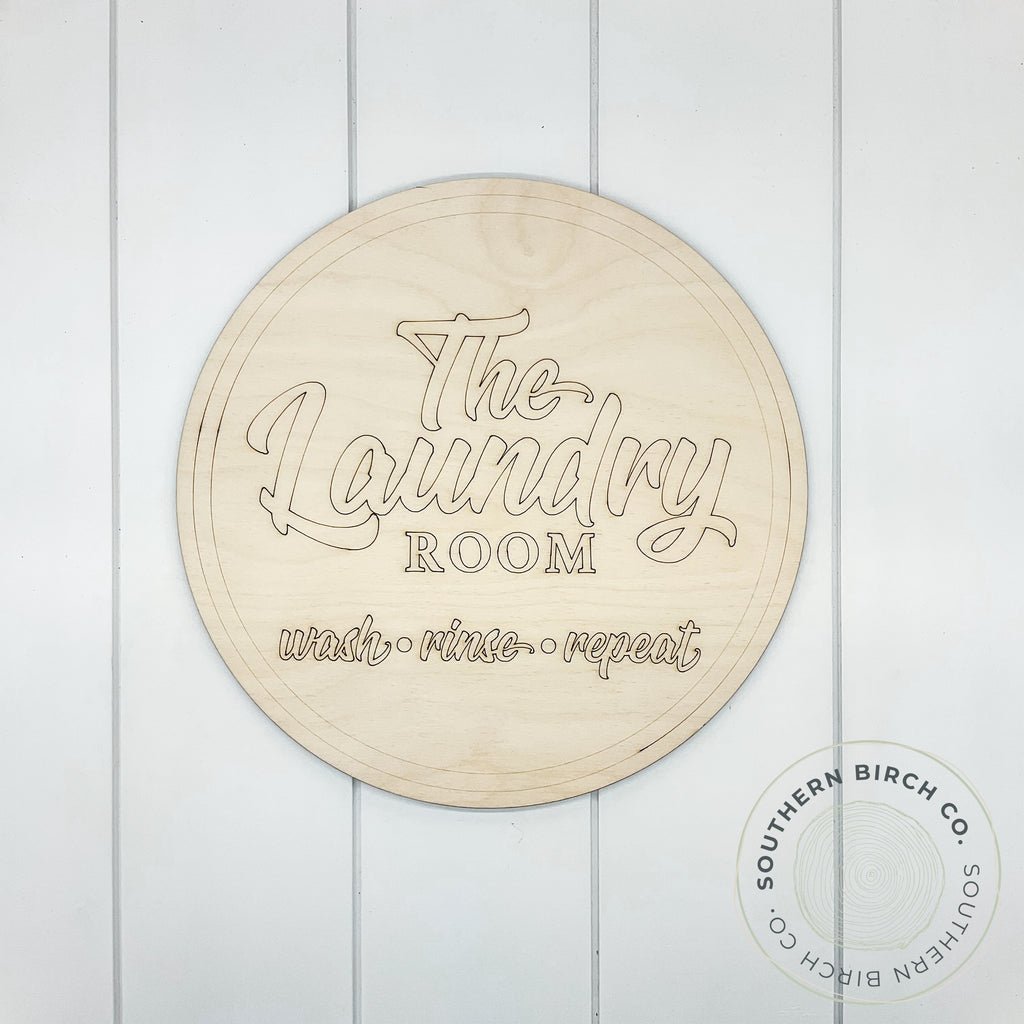 The Laundry Room Etched Round Blank